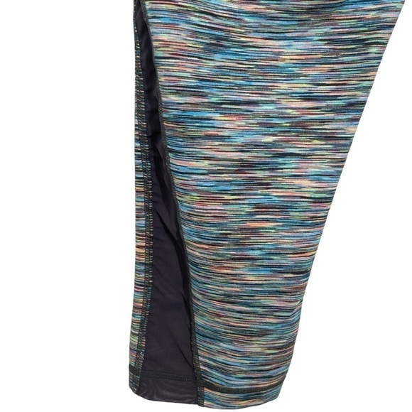 Zella Striped Cropped Leggings Multi Colored Yoga Pants Side Leg Panel Size S - Picture 12 of 13